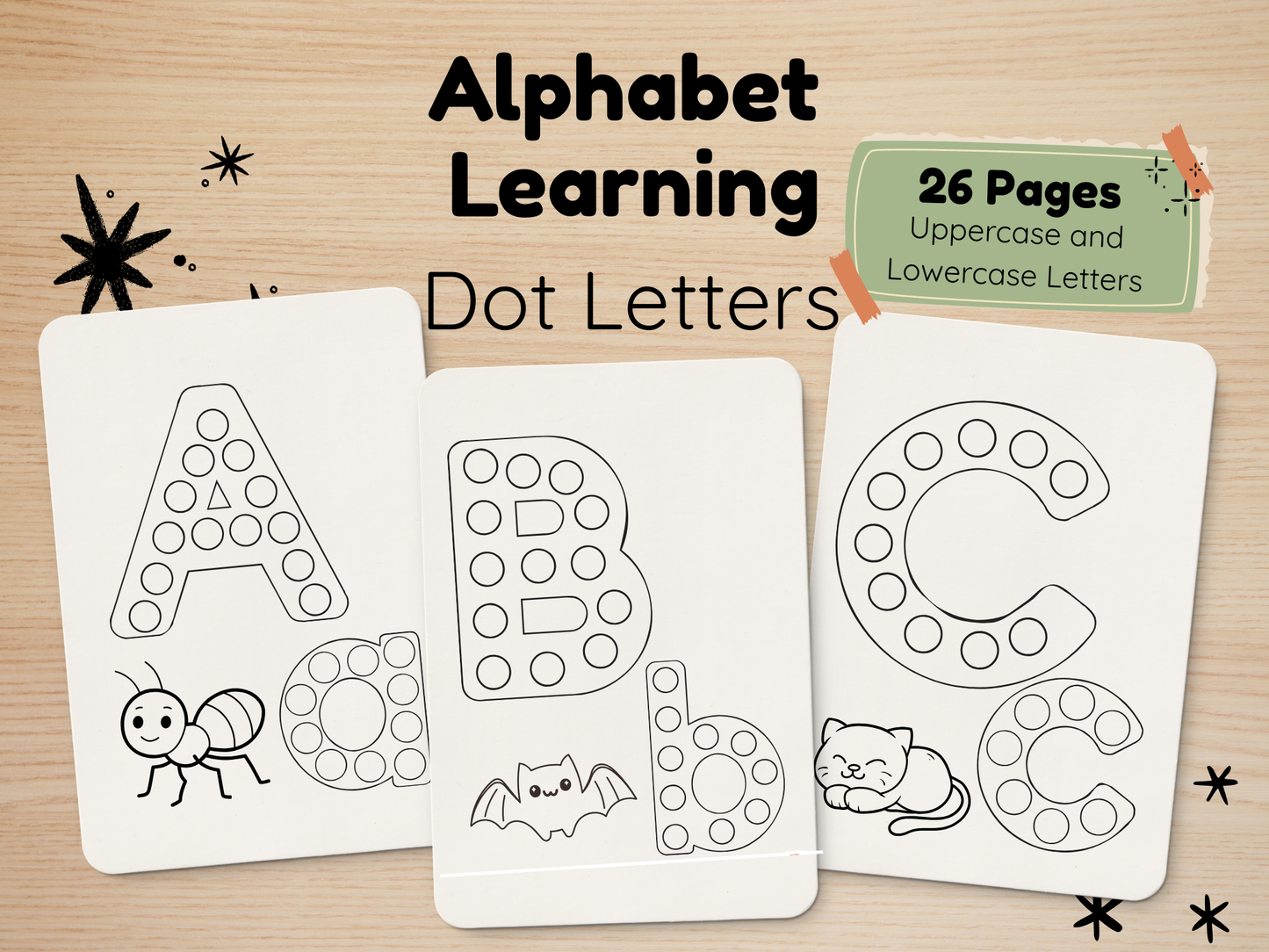 Alphabet Learning Dot Letters Preschool Alphabet Worksheets | Letter Recognition & Tracing | Printable A–Z Learning Pack | Ages 3–5